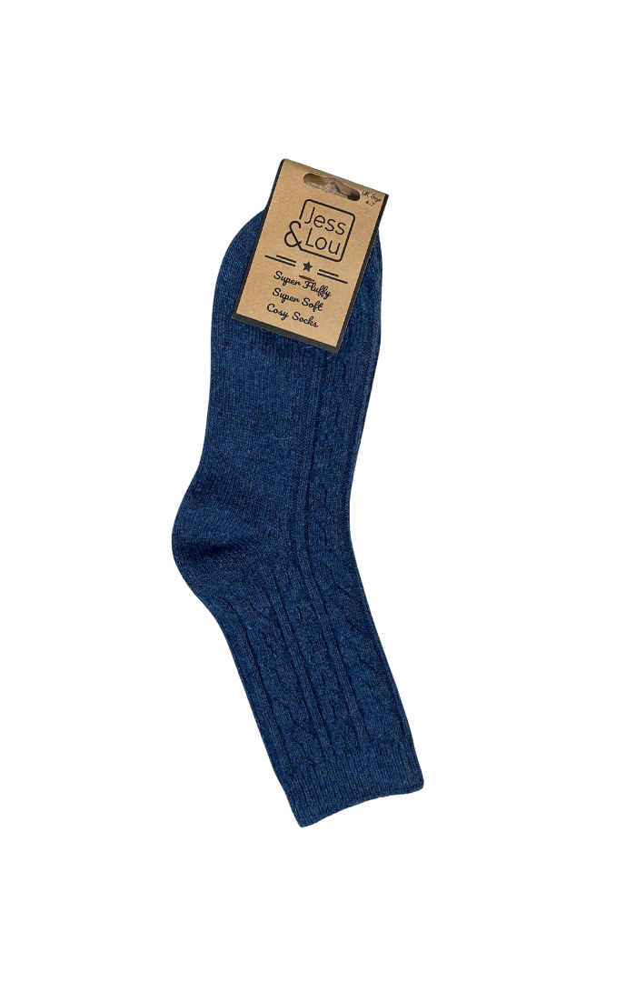 Jess & LouJess & Lou Chunky Cable Ribbed SocksSocksNavy - Blue Water Clothing