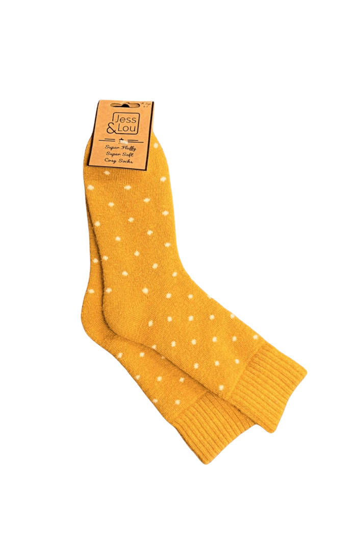 Jess & LouJess & Lou Delightful Dots Ribbed SocksAccessoriesGold - Blue Water Clothing
