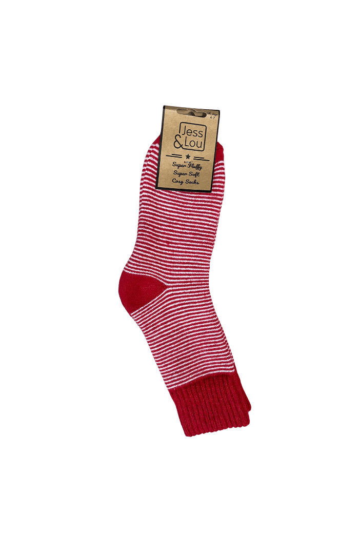Jess & LouJess & Lou Sleek Stripe Ribbed SocksSocksRed - Blue Water Clothing