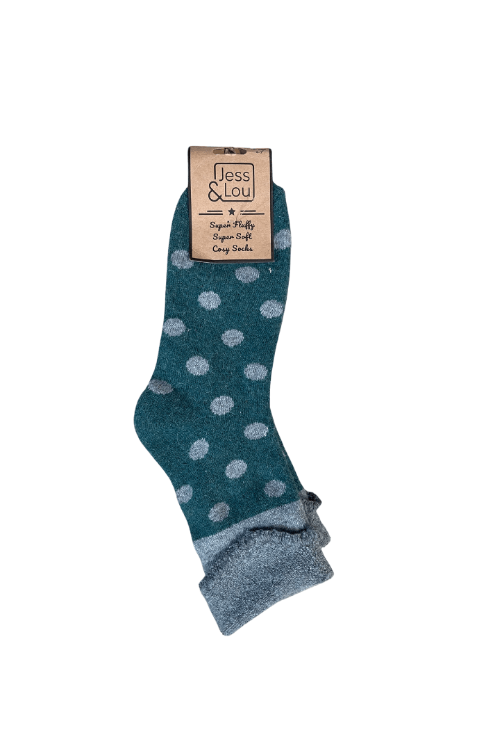 Jess & LouJess & Lou Splendid Spots Cosy Cuff SocksSocksGreen - Blue Water Clothing