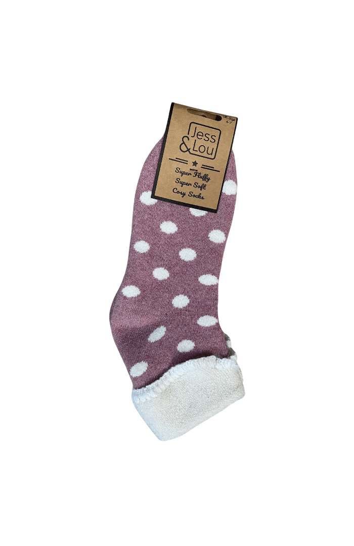 Jess & LouJess & Lou Splendid Spots Cosy Cuff SocksSocksPink - Blue Water Clothing