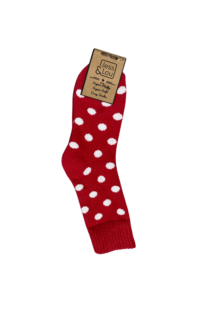 Jess & LouJess & Lou Splendid Spots Ribbed SocksSocksRed - Blue Water Clothing