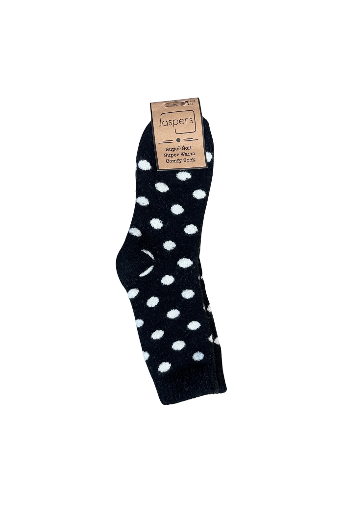 Jess & LouJess & Lou Splendid Spots Ribbed SocksSocksBlack - Blue Water Clothing