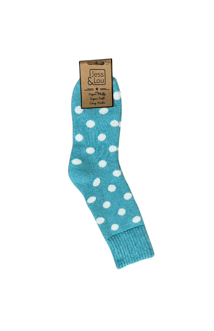 Jess & LouJess & Lou Splendid Spots Ribbed SocksSocksTeal - Blue Water Clothing