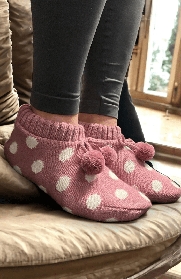 Jess & LouJess & Lou Splendid Spots Super Cosy Slipper SocksAccessoriesPink - Blue Water Clothing