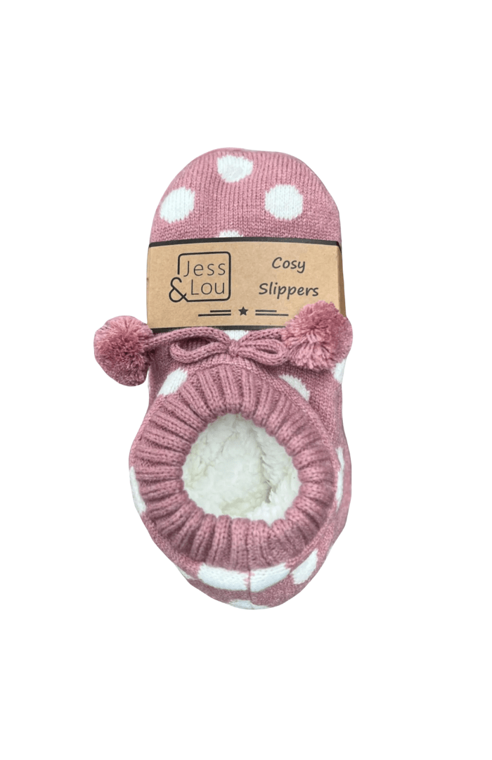 Jess & LouJess & Lou Splendid Spots Super Cosy Slipper SocksAccessoriesPink - Blue Water Clothing