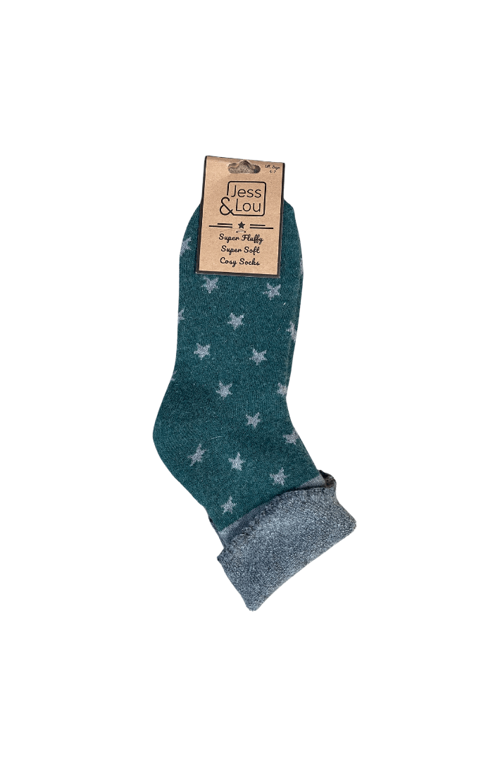 Jess & LouJess & Lou Super Star Super Cosy Cuff SocksSocksGreen - Blue Water Clothing