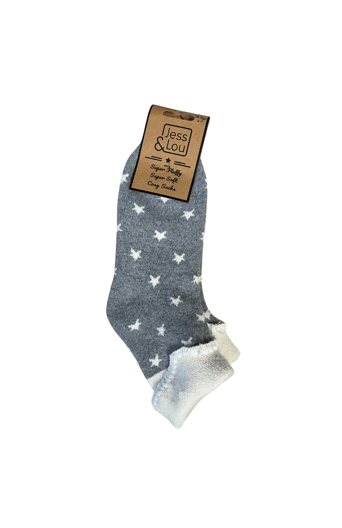 Jess & LouJess & Lou Super Star Super Cosy Cuff SocksSocksGrey - Blue Water Clothing