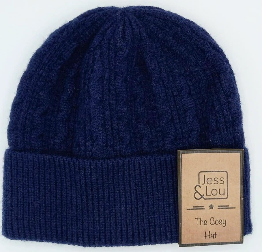Jess & LouJess & Lou Unisex Cable Beanie HatHatsNavy - Blue Water Clothing