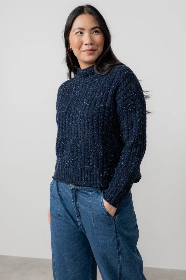 Lily & MeLily And Me Elspeth Jumper Fleck Knit NavyTopsNavy - Blue Water Clothing