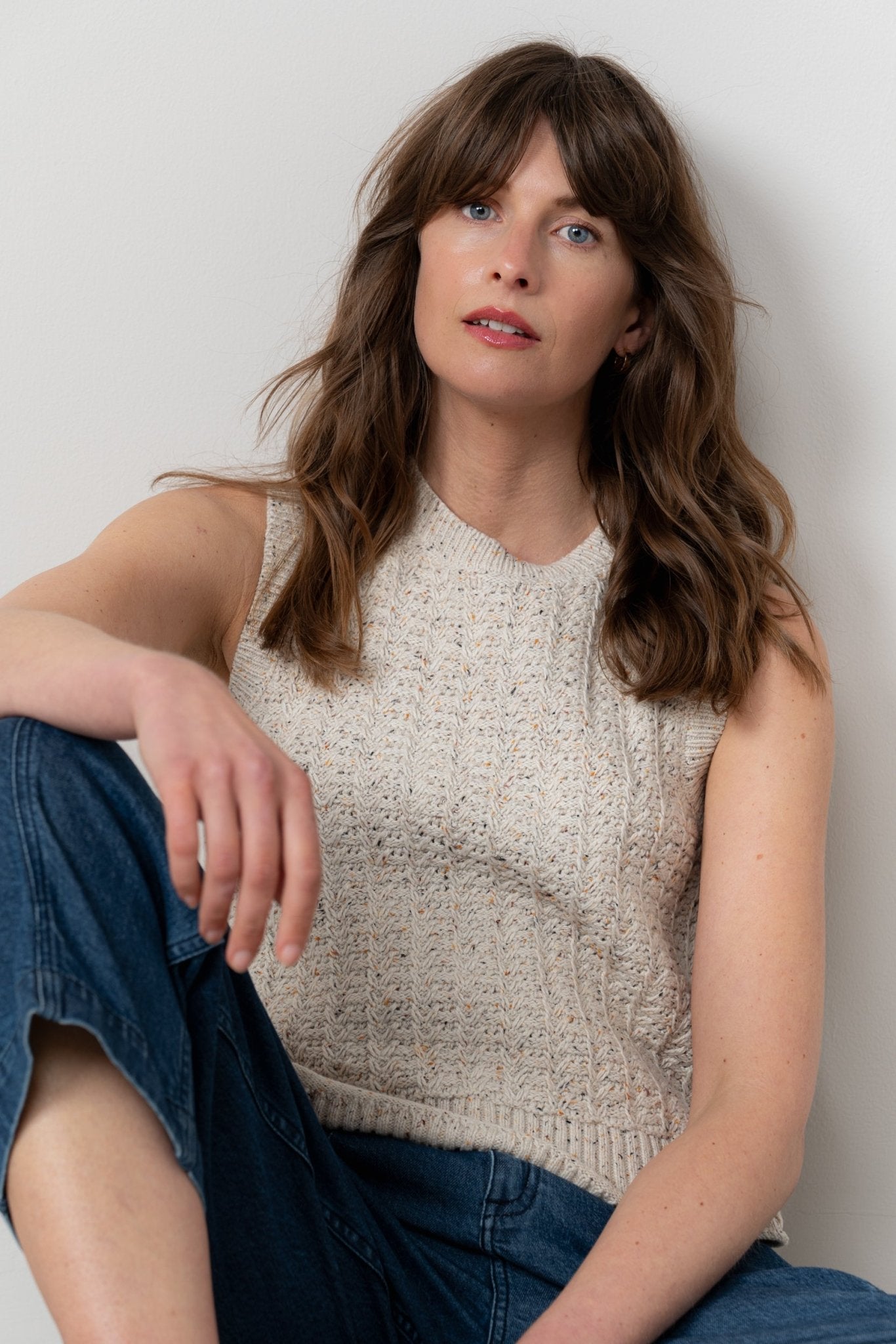 Lily & MeLily And Me Eva Tank Fleck KnitTopsEcru - Blue Water Clothing