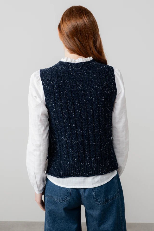 Lily & MeLily And Me Eva Tank Fleck KnitTopsNavy - Blue Water Clothing