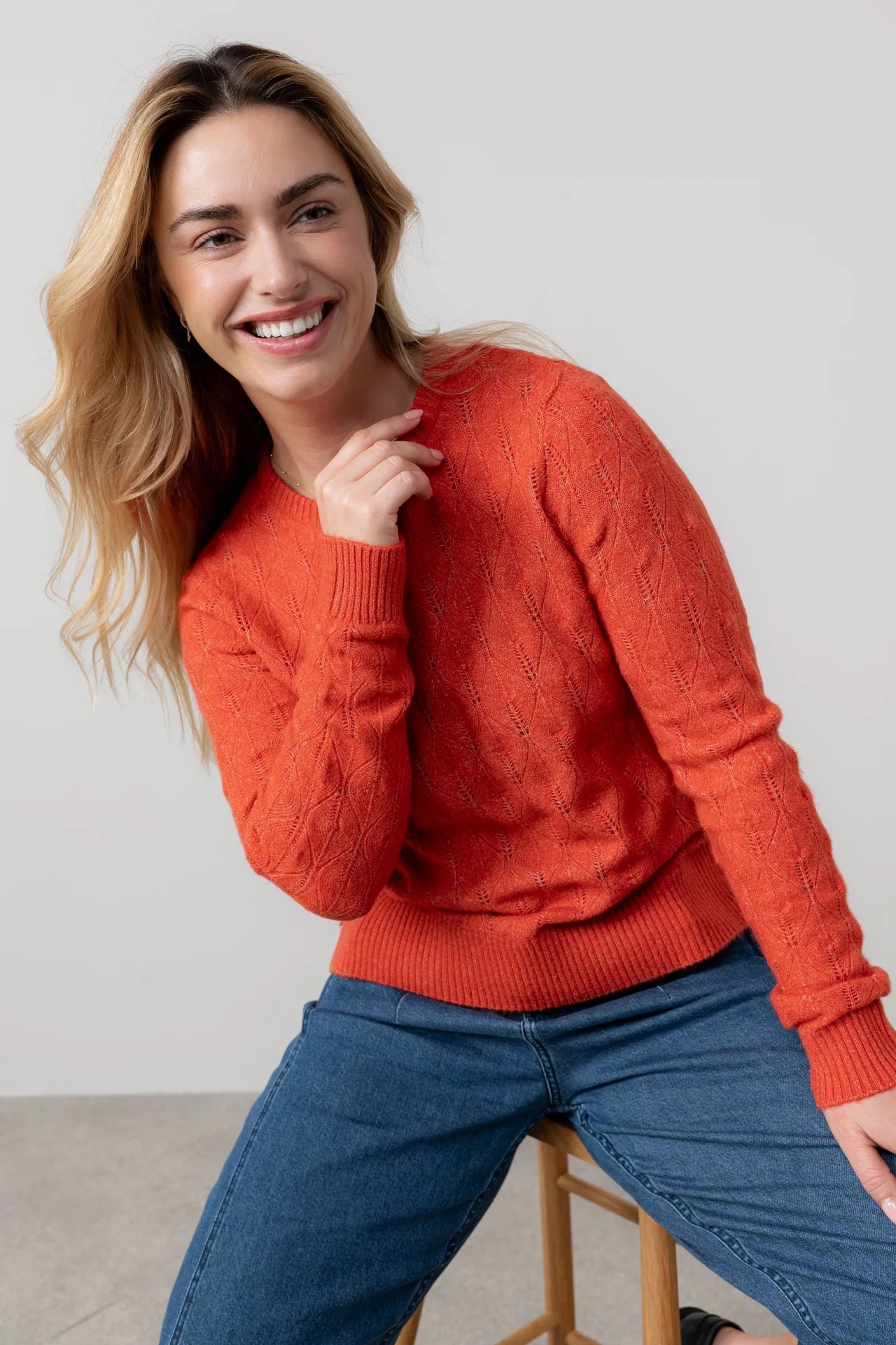 Lily & MeLily And Me Haresfield Jumper Plain RedTopsRed - Blue Water Clothing