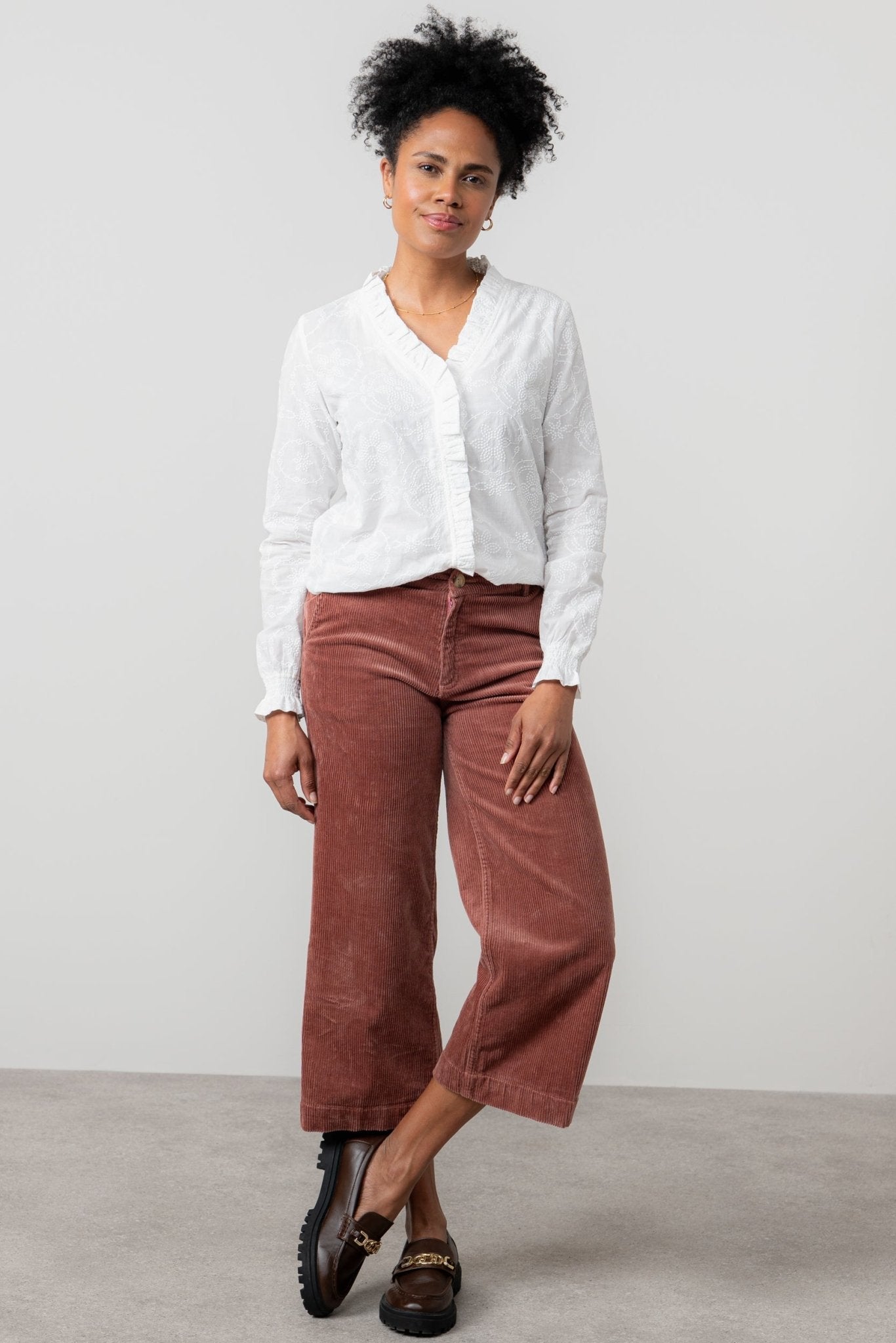 Lily & MeLily And Me Kit Ruffle Blouse Embroidered WhiteTopsWhite - Blue Water Clothing