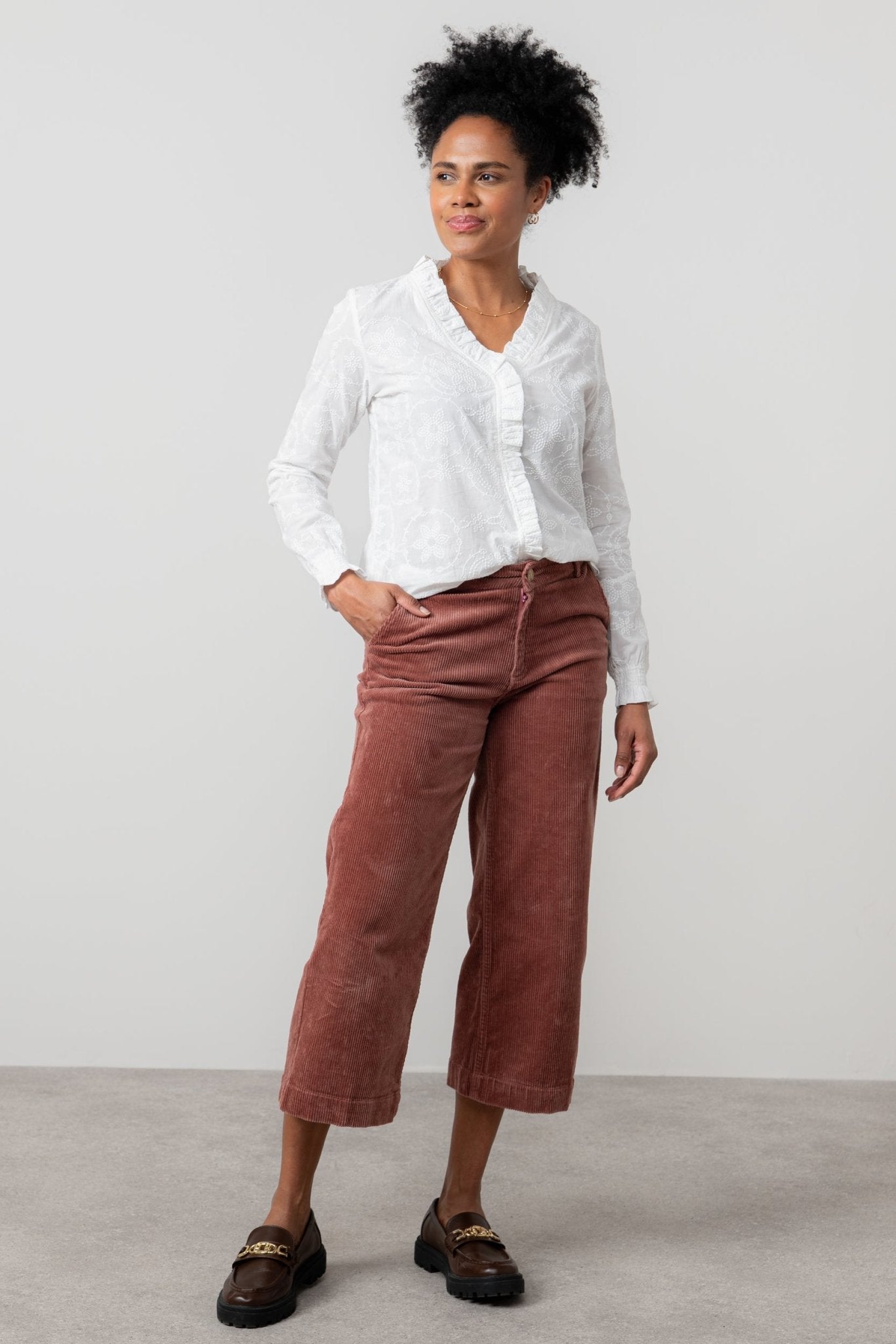 Lily & MeLily And Me Kit Ruffle Blouse Embroidered WhiteTopsWhite - Blue Water Clothing