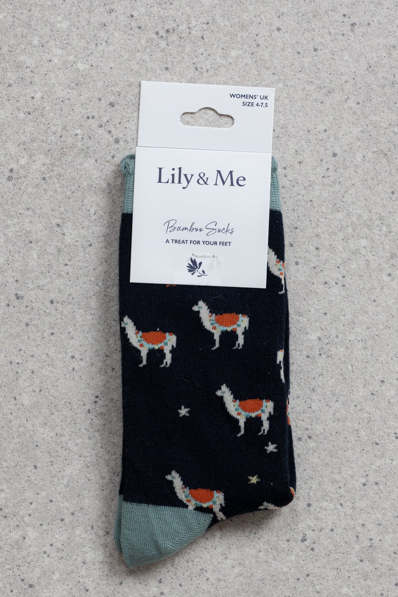 Lily & MeLily And Me Laughing Llama SockAccessoriesNavy - Blue Water Clothing