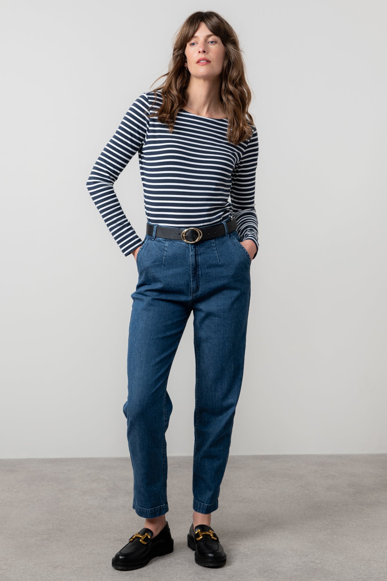 Lily & MeLily And Me Monica Top Navy StripeTopsNavy - Blue Water Clothing