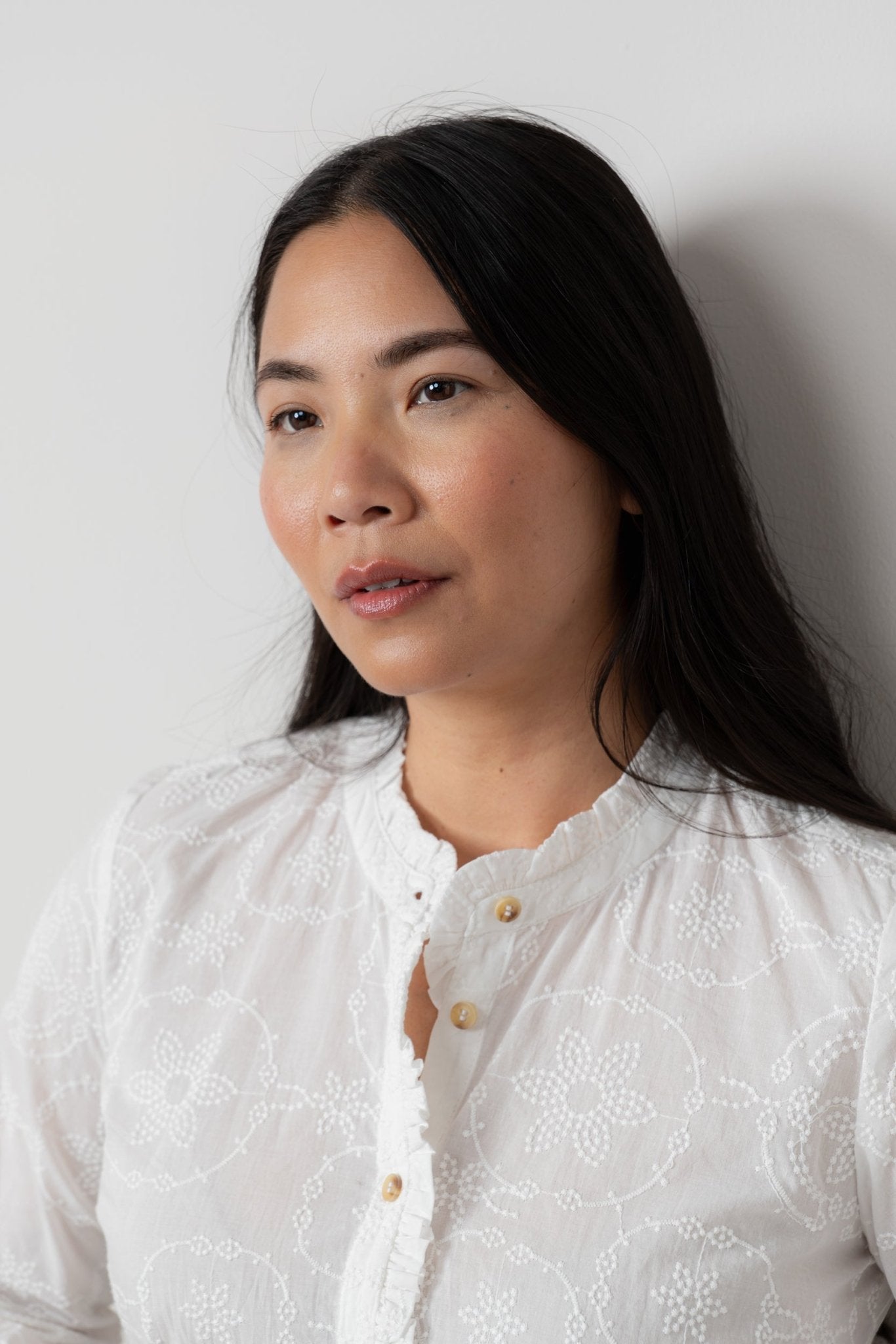 Lily & MeLily And Me Rachel Frill Blouse Embroidered WhiteTopsWhite - Blue Water Clothing