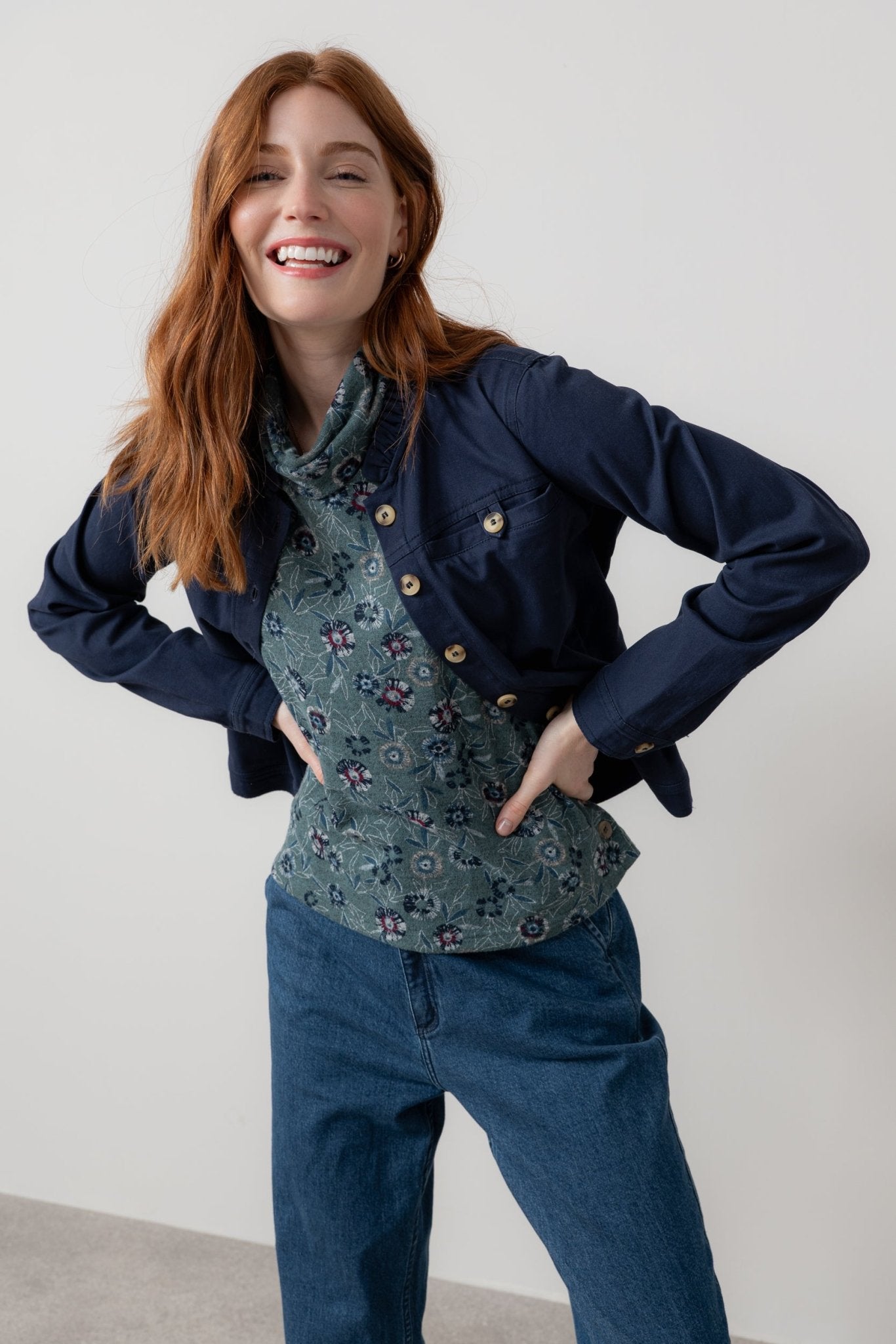 Lily & MeLily And Me Renee Twill Jacket Plain NavyCoats & JacketsNavy - Blue Water Clothing