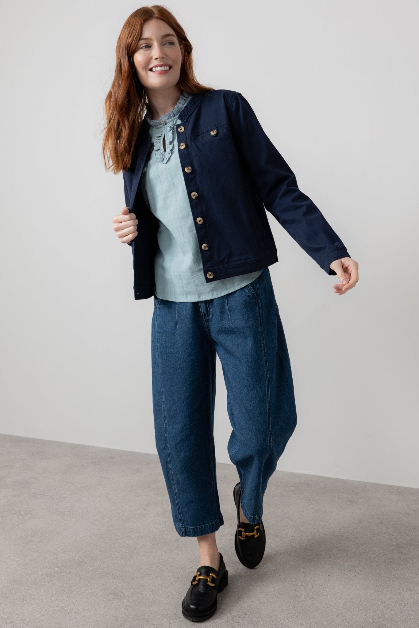 Lily & MeLily And Me Renee Twill Jacket Plain NavyCoats & JacketsNavy - Blue Water Clothing