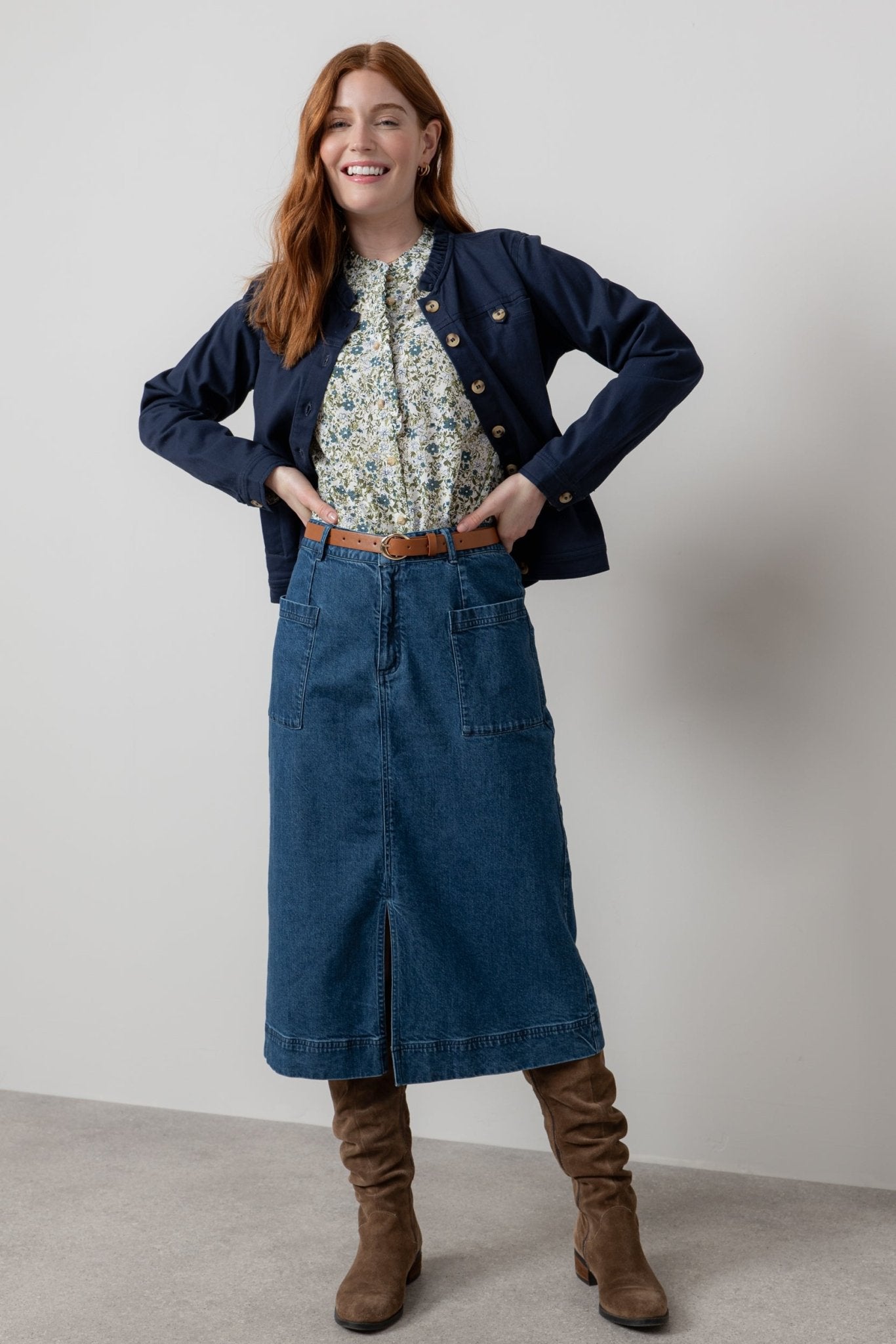 Lily & MeLily And Me Renee Twill Jacket Plain NavyCoats & JacketsNavy - Blue Water Clothing