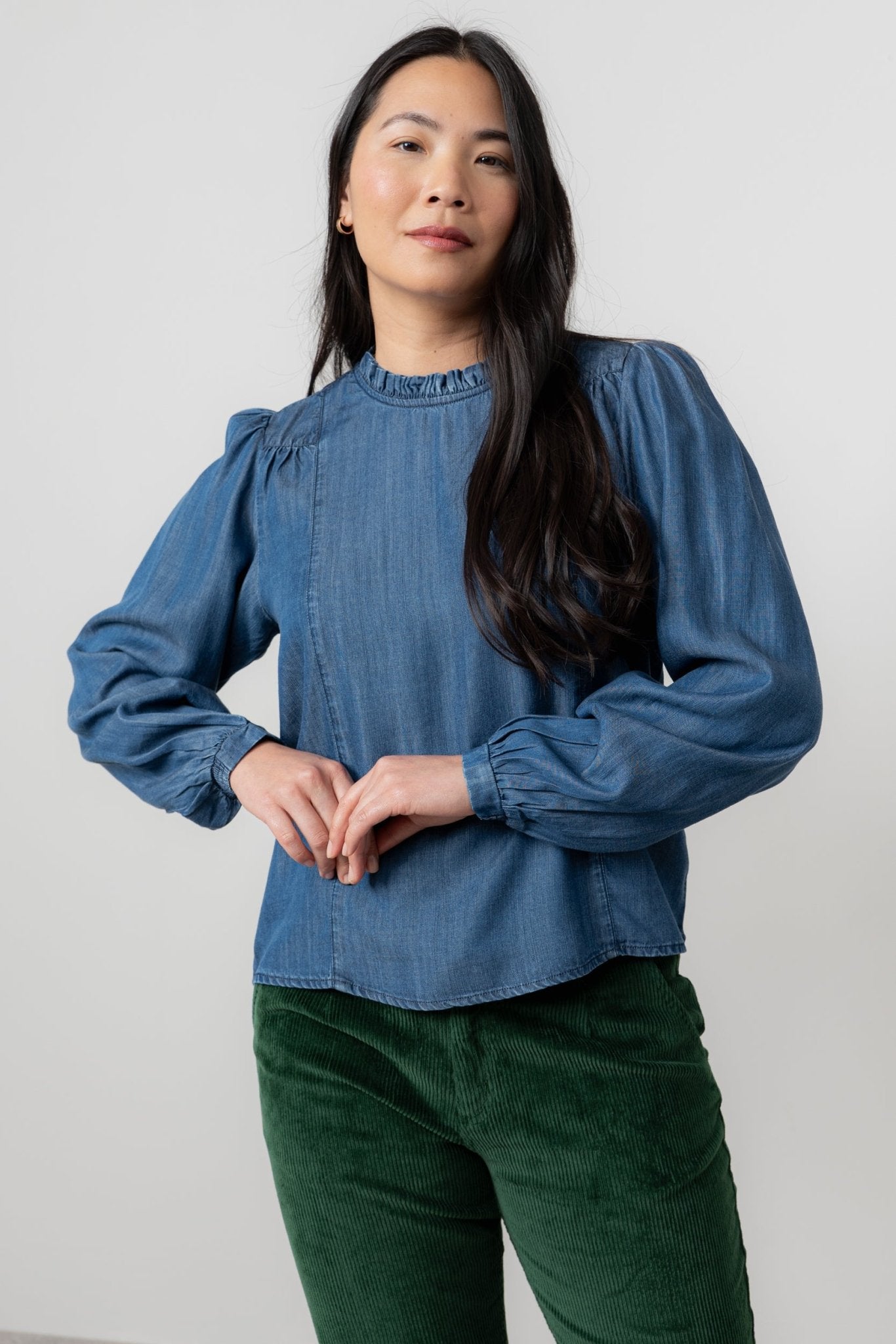 Lily & MeLily And Me Rosewood Top Plain BlueTopsBlue - Blue Water Clothing