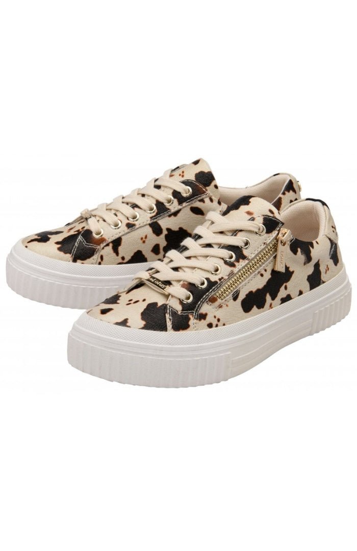 Lotus ShoesLotus Shoes Alexa Cow Print TrainersFootwearCow Print - Blue Water Clothing