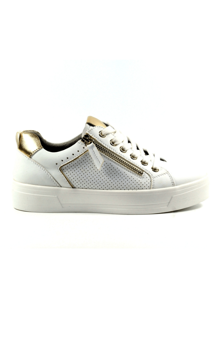 Lunar Shoes Nia White Trainer - Blue Water Clothing