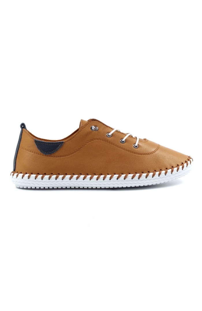 Lunar Shoes St Ives Leather Plimsoll - Blue Water Clothing