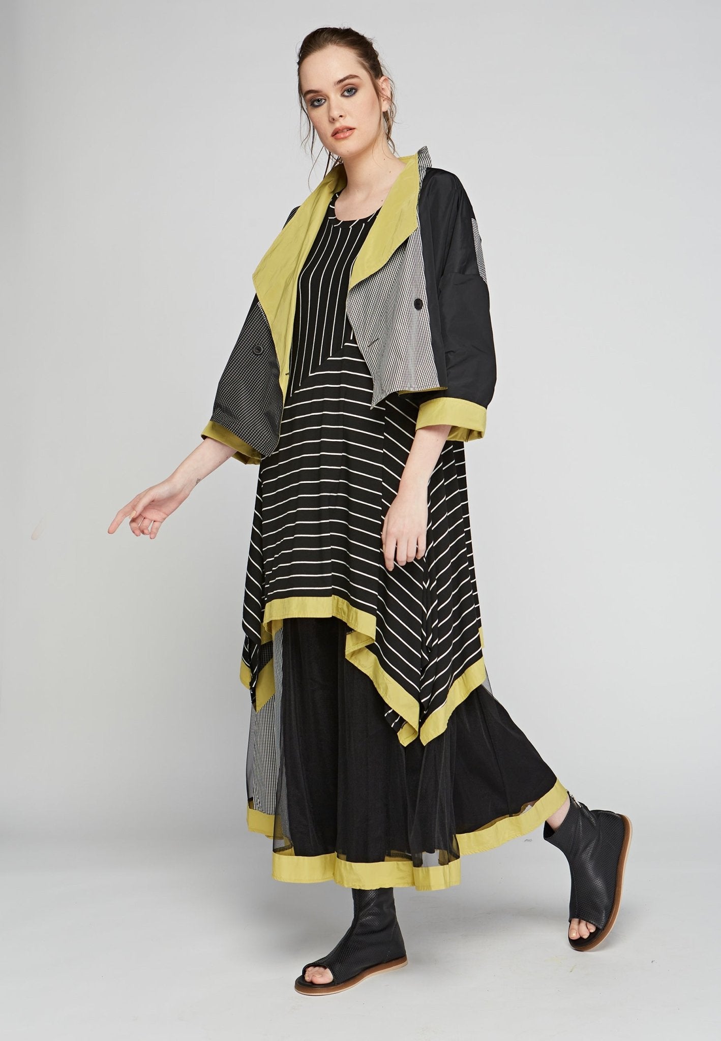LuukaaLuukaa Black Striped Jersey TunicTunicsBlack - Blue Water Clothing