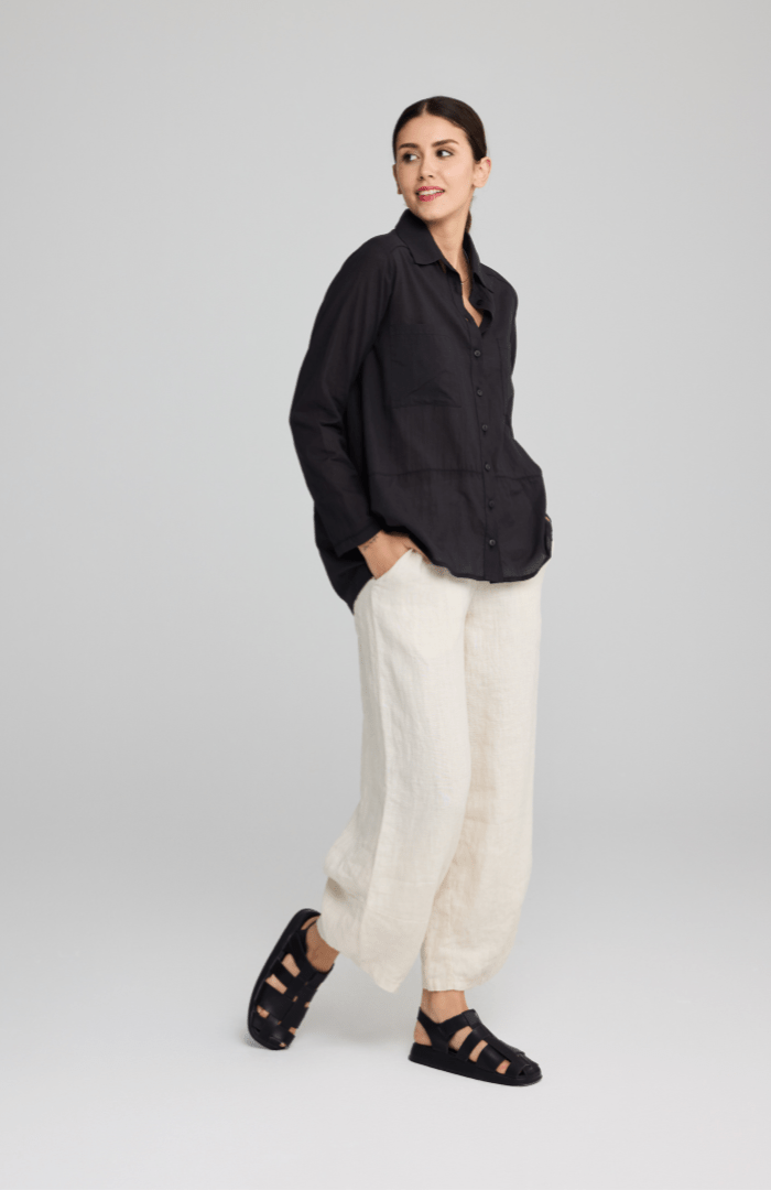 LuukaaLuukaa Woven Trousers 25222ClothingLight Cream - Blue Water Clothing