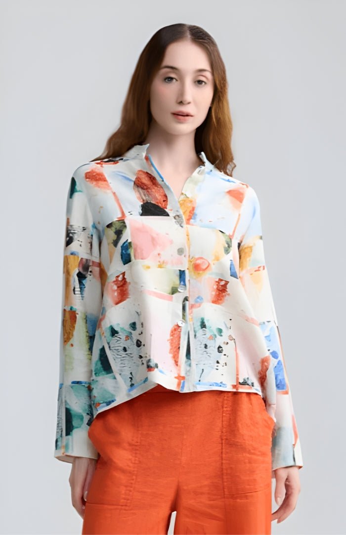 LuukaaLuukaa Avenia Woven ShirtTopsMulticoloured/Multihued - Blue Water Clothing