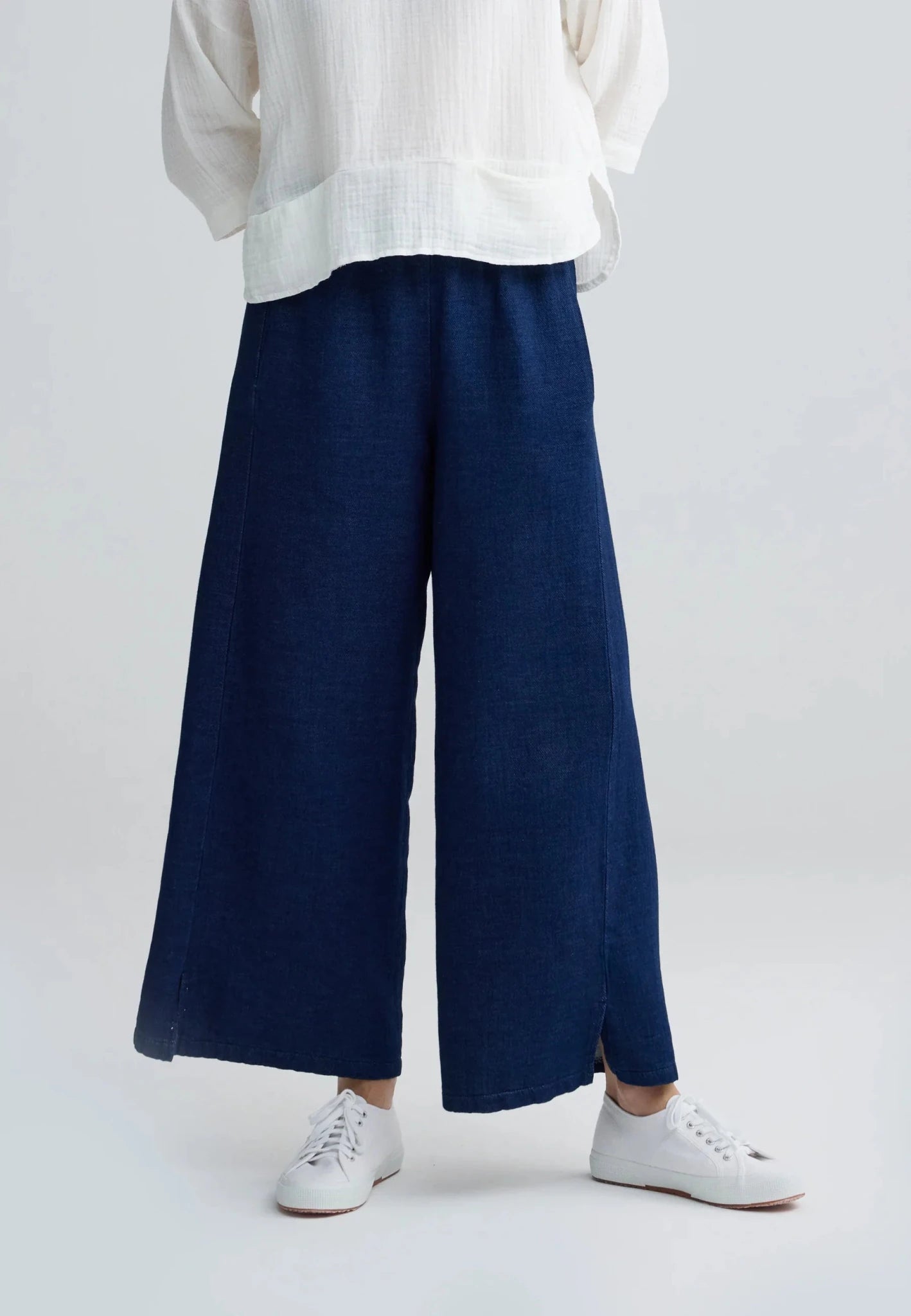 LuukaaLuukaa Azalea Woven TrousersBottomsNavy - Blue Water Clothing