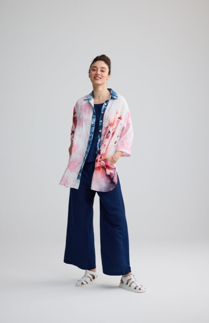 LuukaaLuukaa Azalea Woven TrousersBottomsNavy - Blue Water Clothing