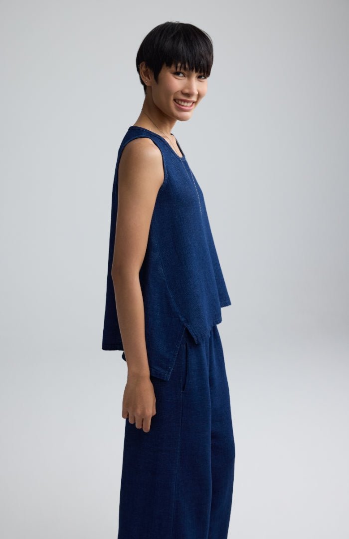 LuukaaLuukaa Azalea Woven TrousersBottomsNavy - Blue Water Clothing