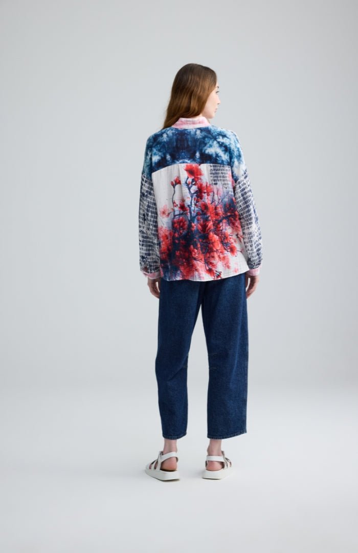 LuukaaLuukaa Dahlia Woven ShirtTopsSakura Print - Blue Water Clothing
