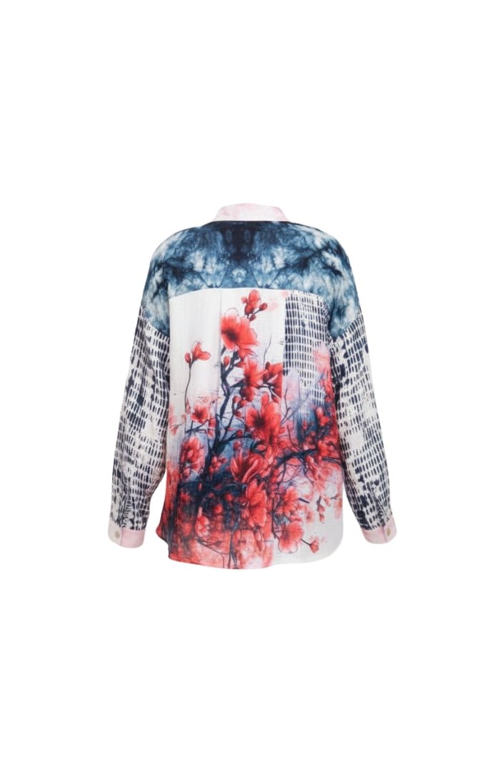 LuukaaLuukaa Dahlia Woven ShirtTopsSakura Print - Blue Water Clothing
