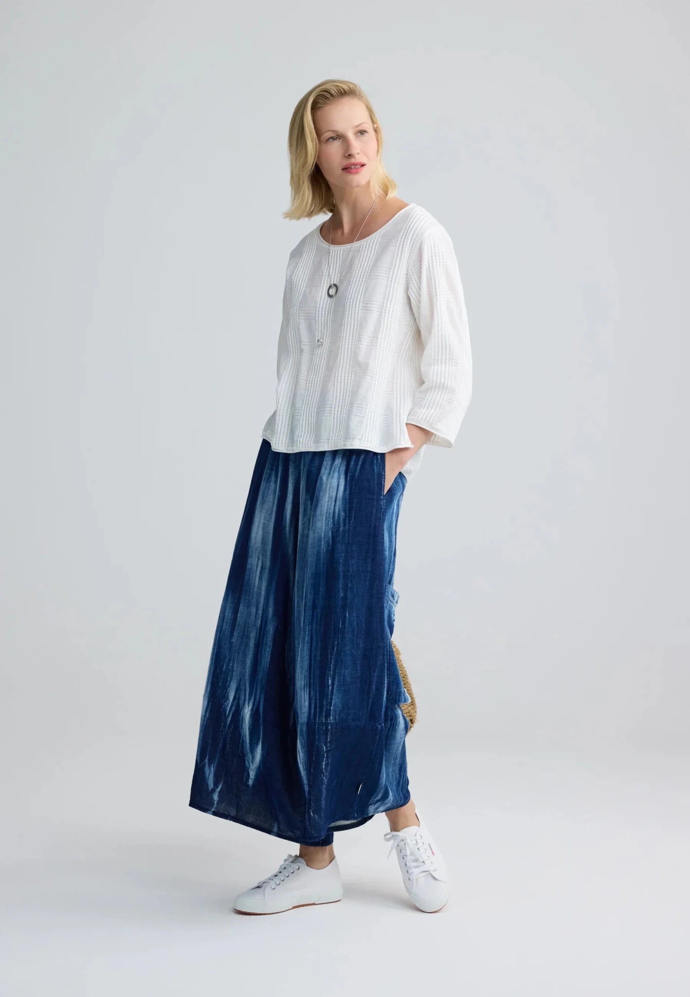 LuukaaLuukaa Skylar Woven TrousersBottomsCandy Sky - Blue Water Clothing
