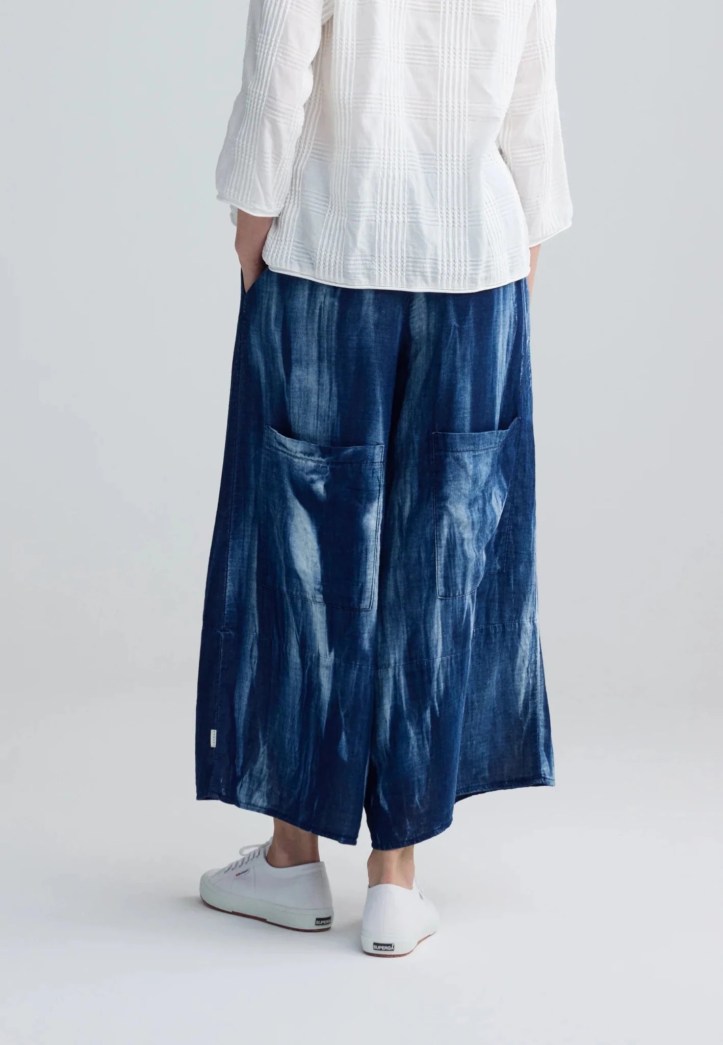 LuukaaLuukaa Skylar Woven TrousersBottomsCandy Sky - Blue Water Clothing