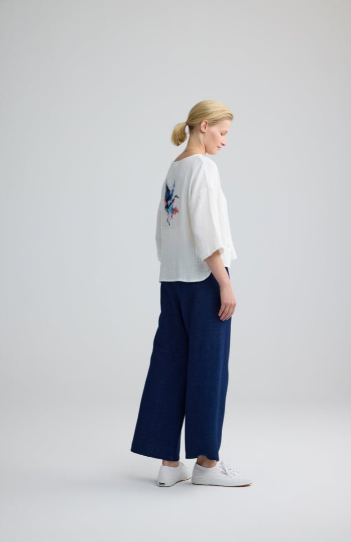 LuukaaLuukaa Viola Woven BlouseTopsWhite - Blue Water Clothing