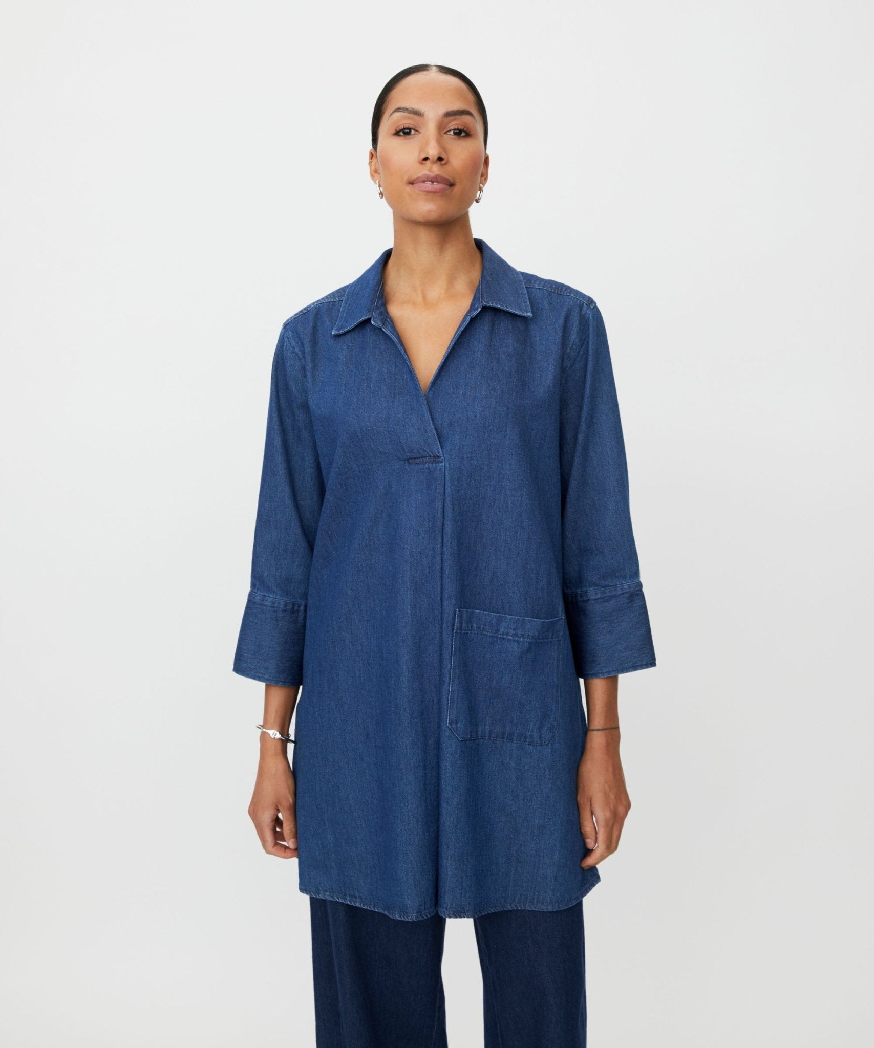 トップス argue/LINEN COTTON DENIM SHIRT TUNIC Masai MAGisobela Denim Tunic