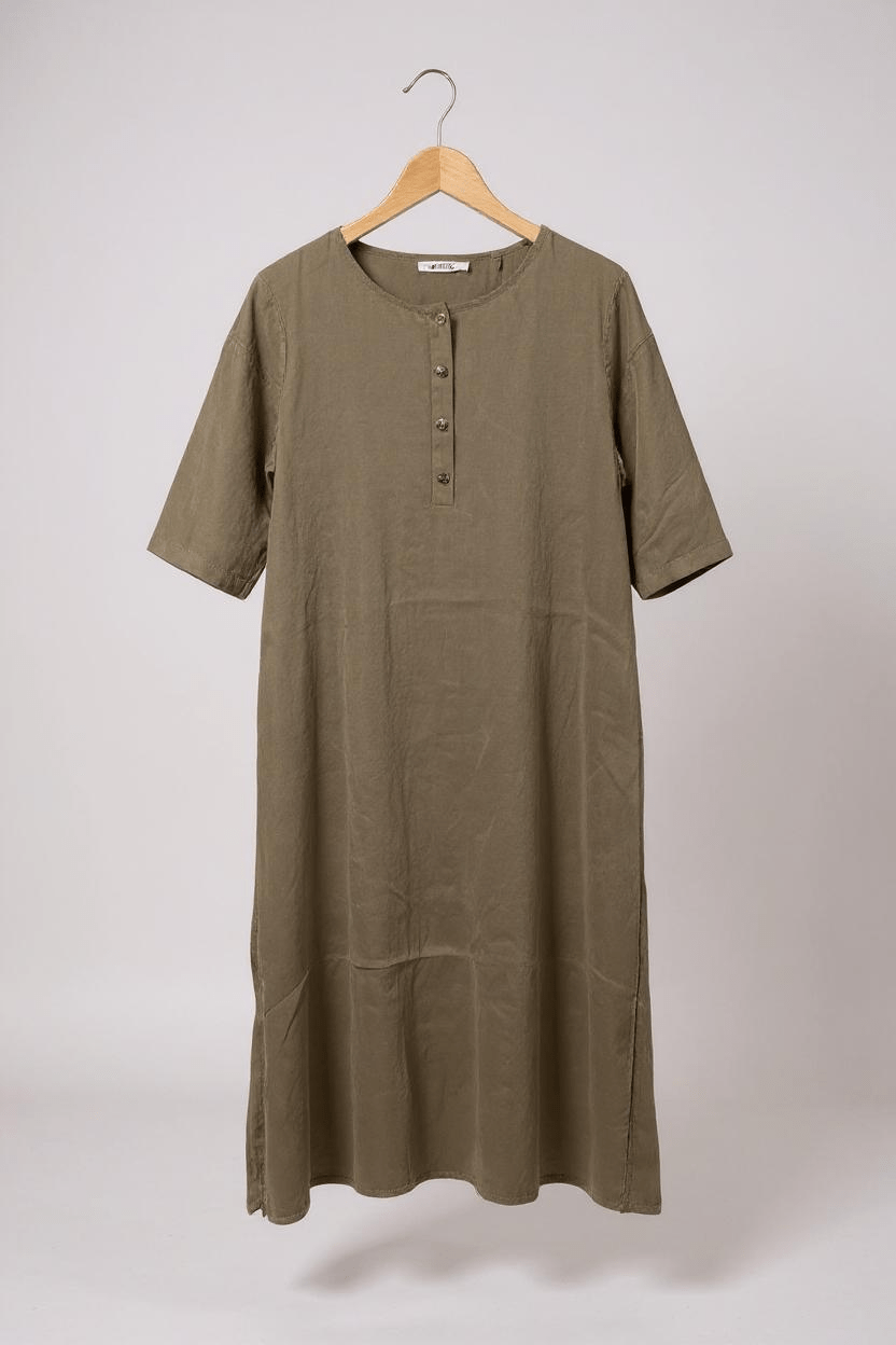 Modula Long Wide Dress Tortora - Blue Water Clothing