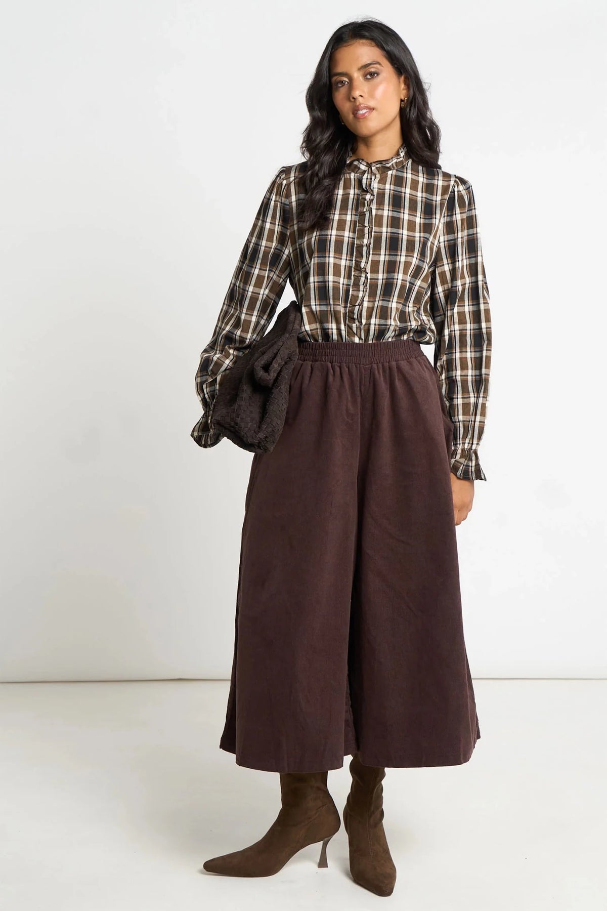 MSH Cord Wide Leg CulottesBrown - Blue Water Clothing