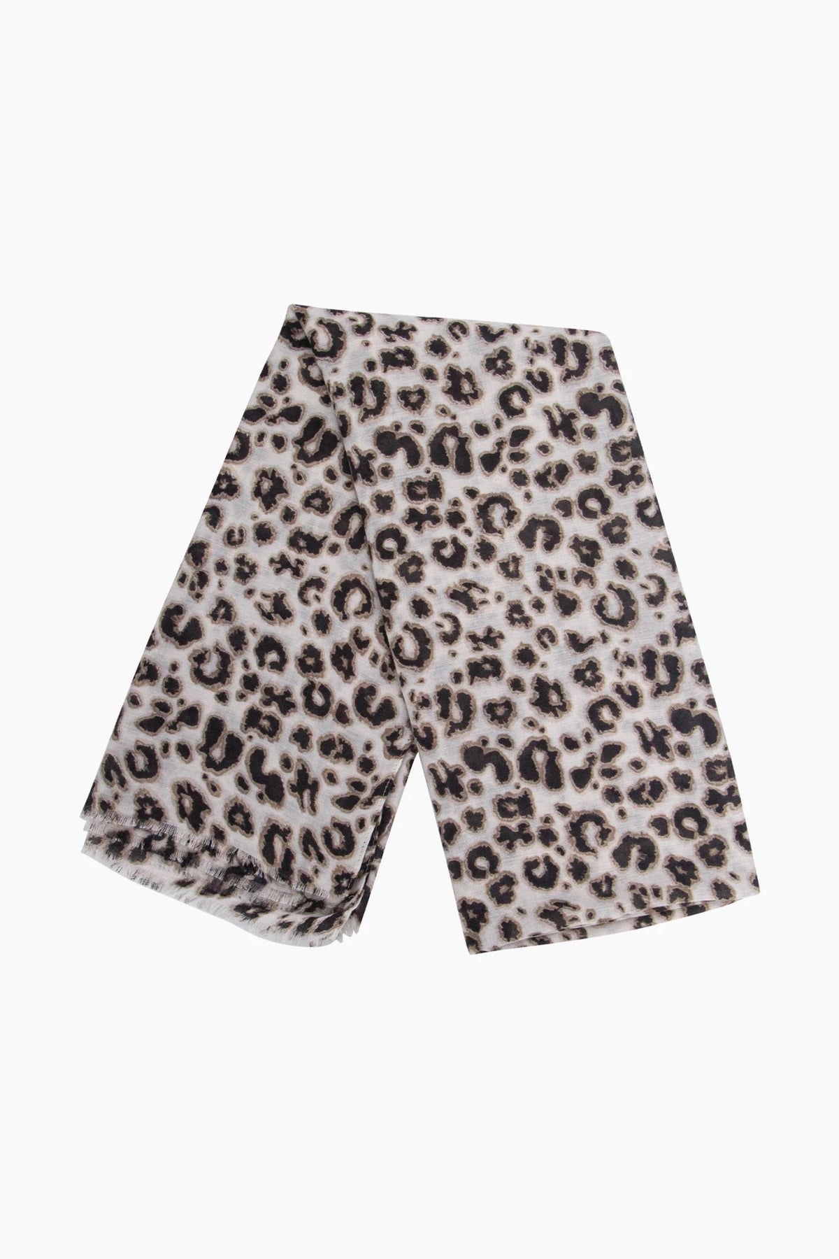 MSH Leopard Print Lightweight Scarf in Cream - Blue Water Clothing