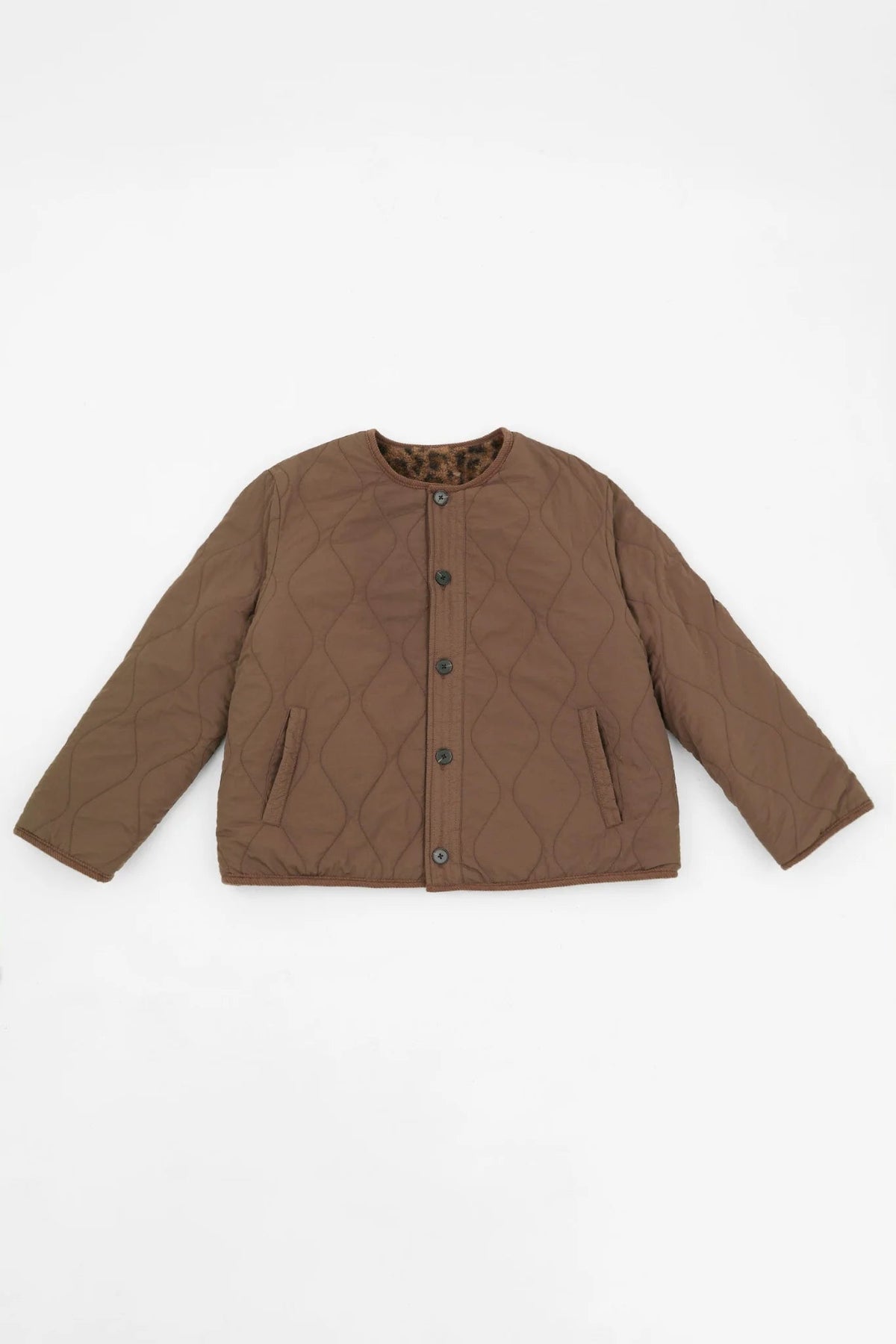 MSH Leopard Print Reversible Jacket in Brown - Blue Water Clothing