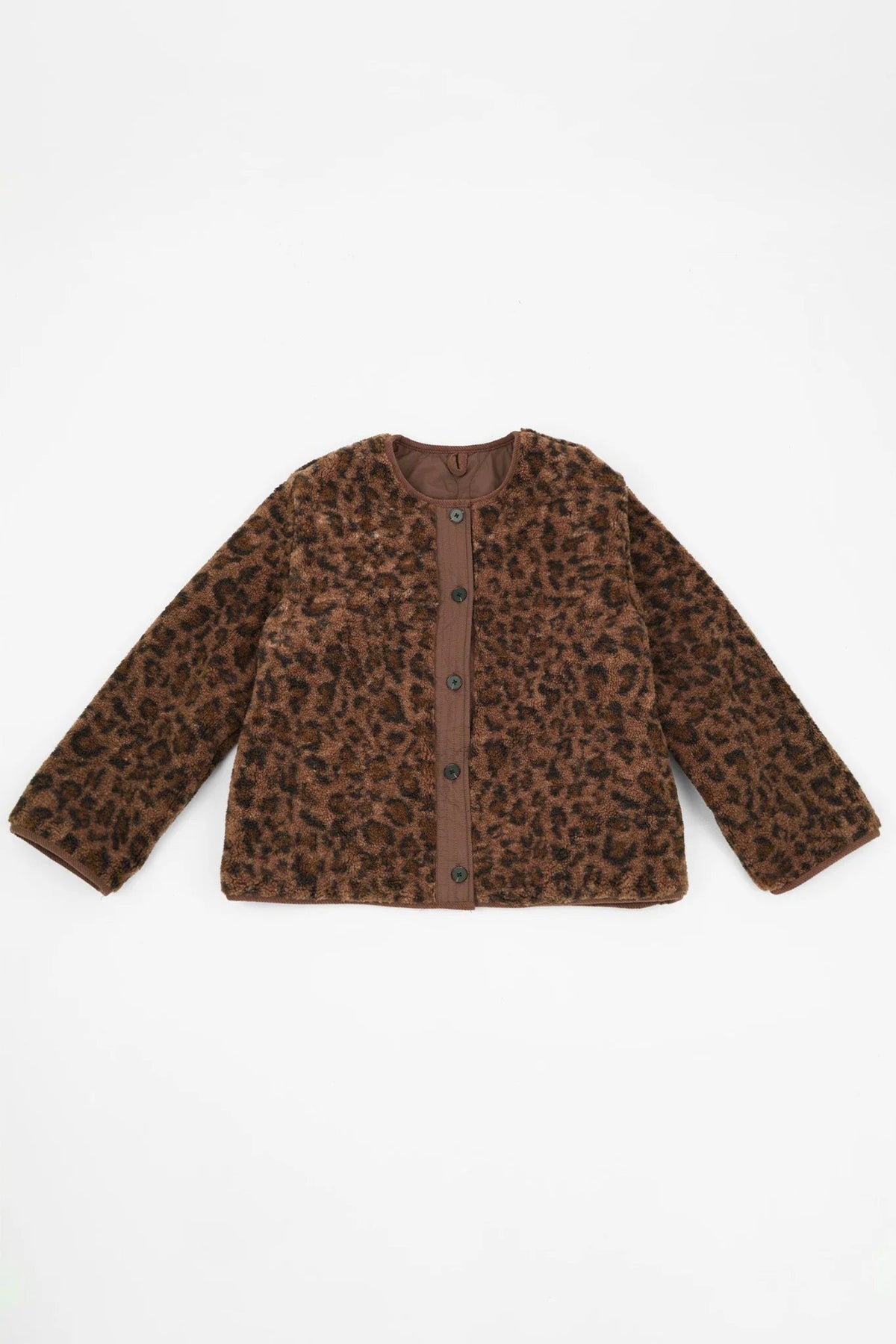 MSH Leopard Print Reversible Jacket in Brown - Blue Water Clothing