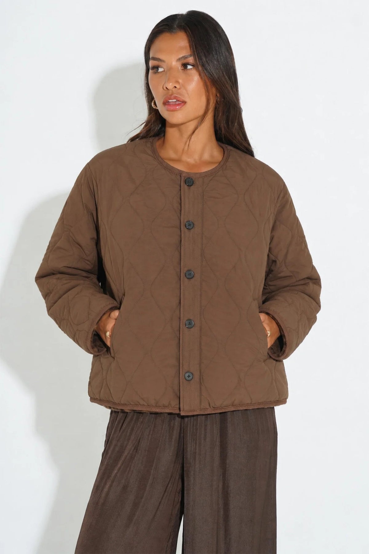 MSH Leopard Print Reversible Jacket in Brown - Blue Water Clothing