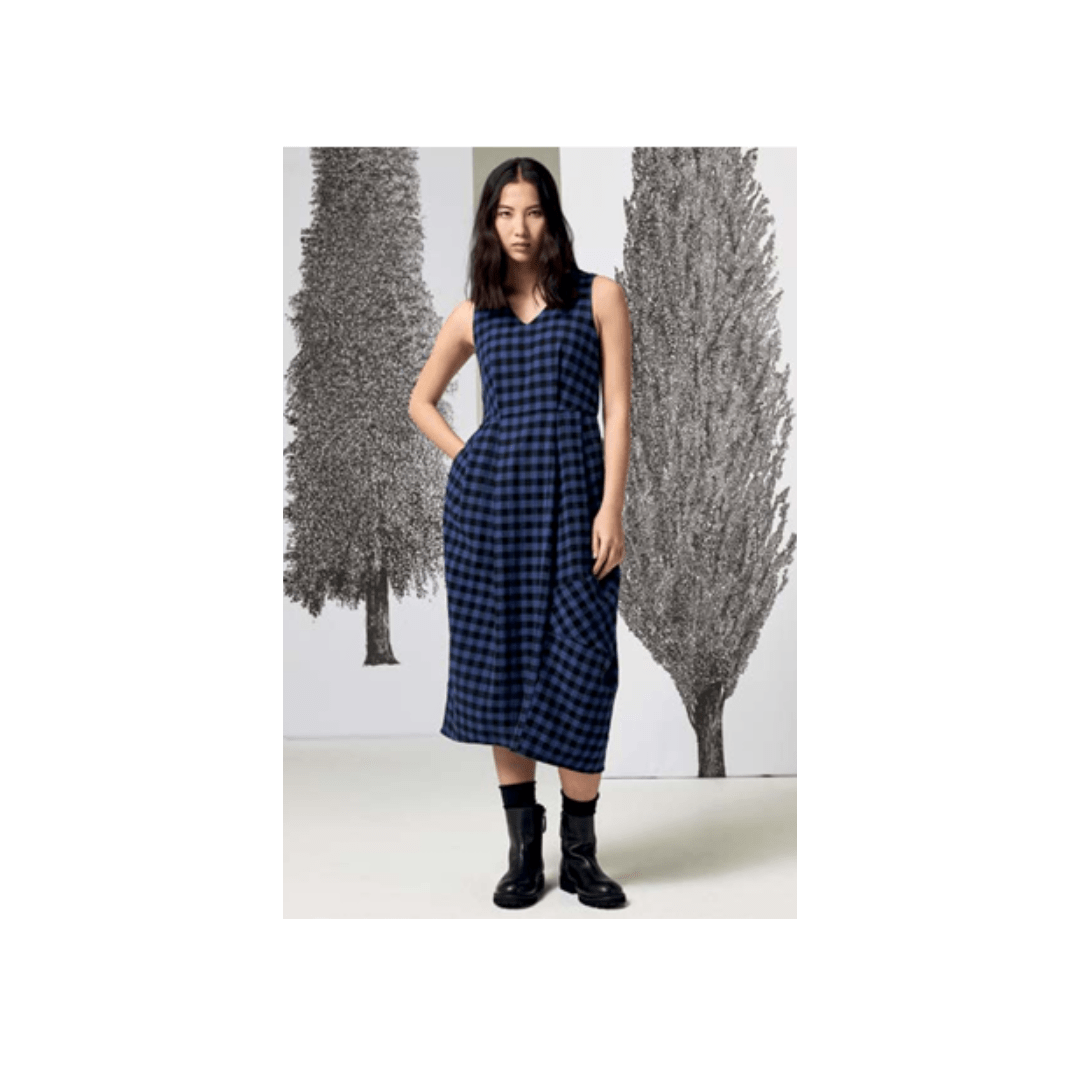 NeiramiNeirami Irregular Eva Check DressDressesEva Check Bluette - Blue Water Clothing