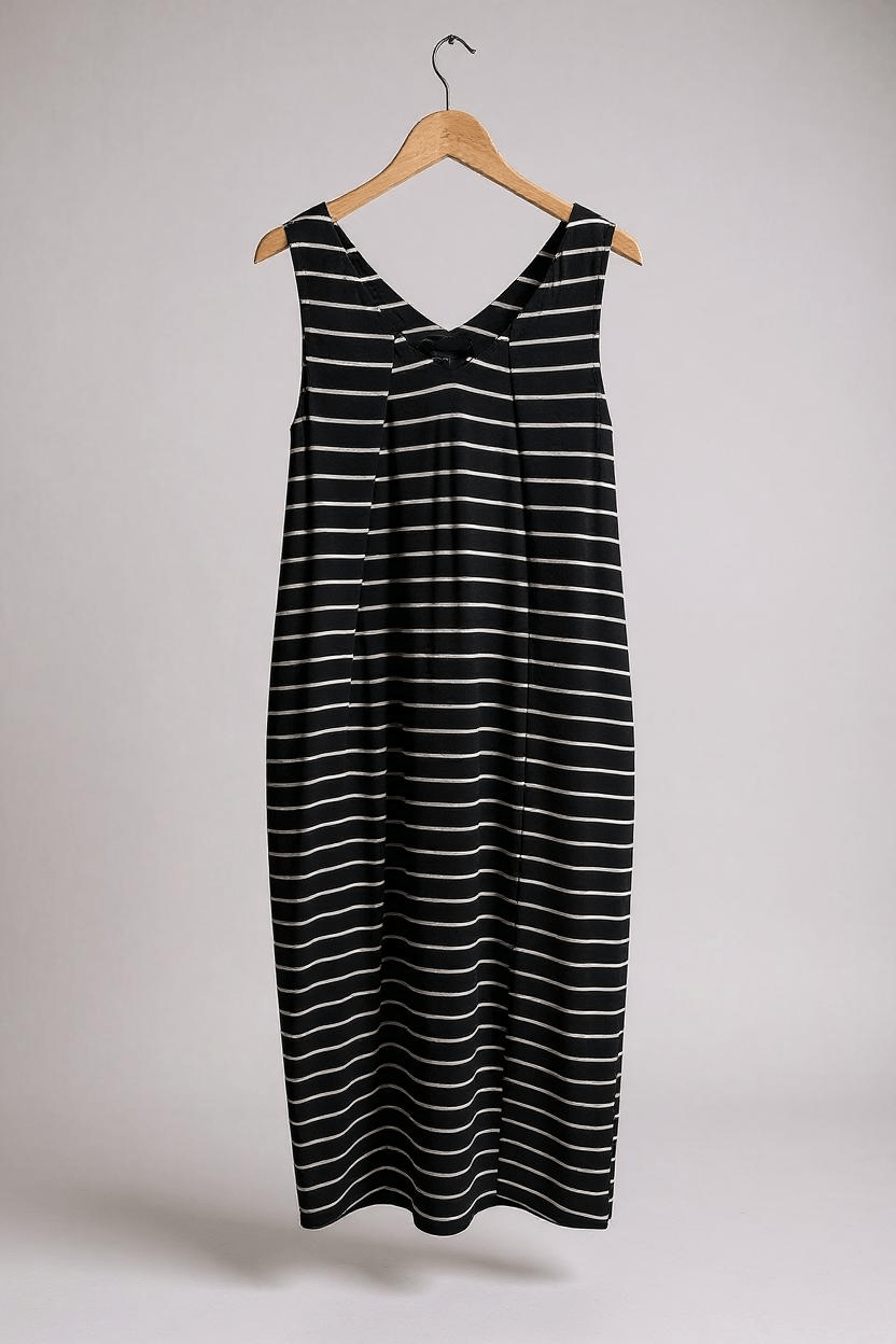Neirami Jersey Stripe Maxi Dress Black - Blue Water Clothing