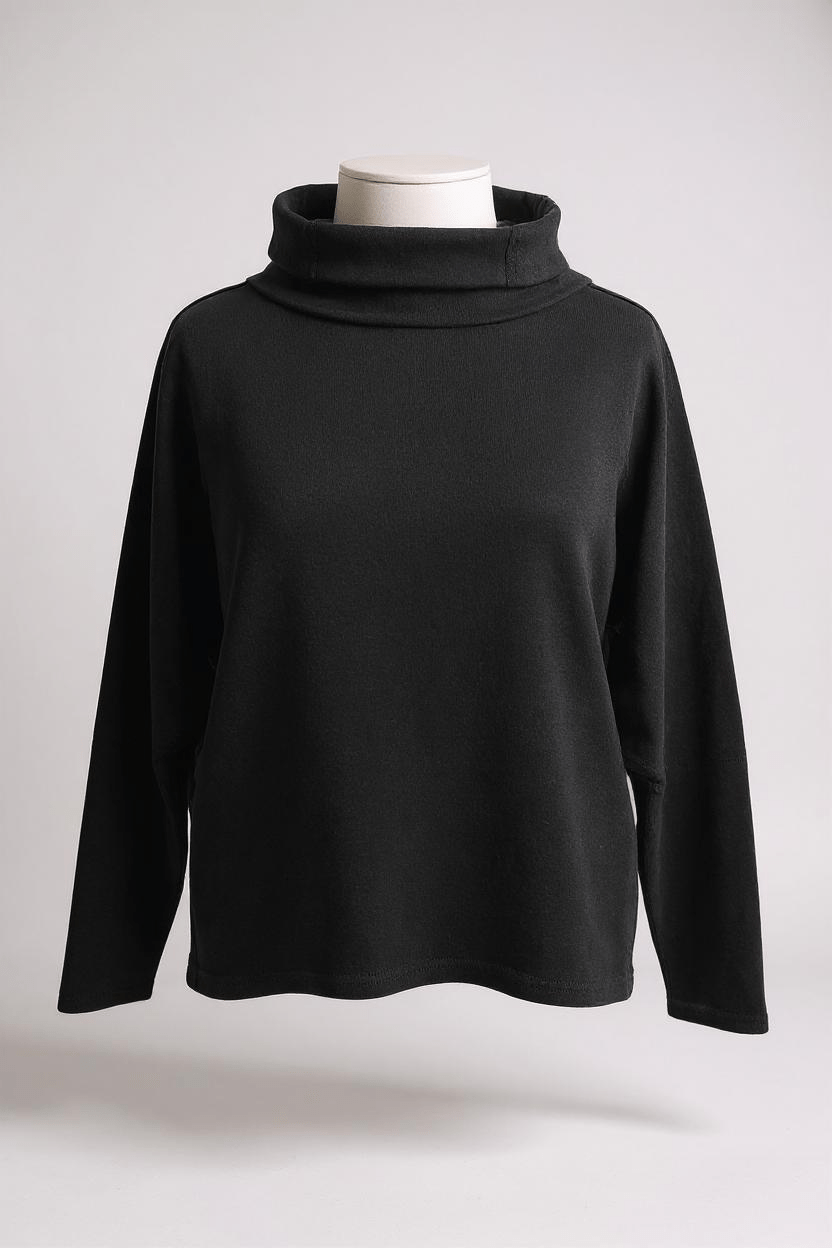 NeiramiNeirami Ring Collar Loose SweaterClothingBlack - Blue Water Clothing